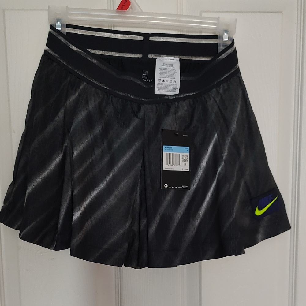 Nike Black Skirt with Neon Green Swoosh